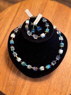 Coeur De Lion GeoCube necklace Bracelet Earrings Set with Original Box